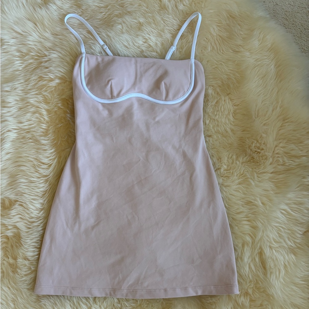ALO Yoga Blush Pink Dress White Straps